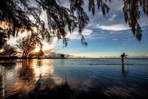 Matavai Bay at Pointe Venus, Tahiti, at sunset