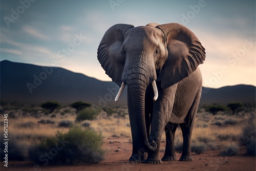 Elephant in Africa, generative AI © TraveVisuals