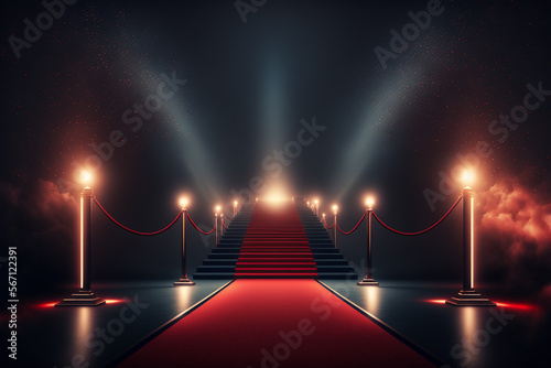 Red carpet, pathway to fame. Generative Ai. 