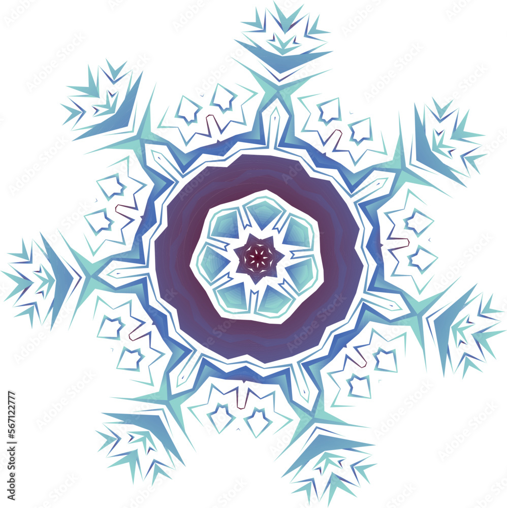 Decorative snowflake in shades of blue. Vector file for designs. Decorative snowflake in shades of blue. Vector file for designs.