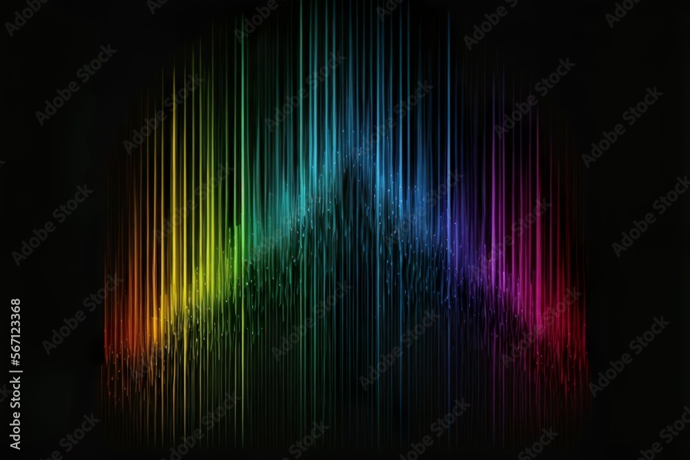 abstract rainbow design on a black background