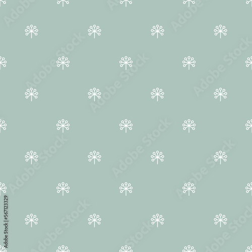 Floral Seamless pattern texture with white berries branches on powder blue background. Vector illustration with twigs. Perfect for printing on fabric or paper.