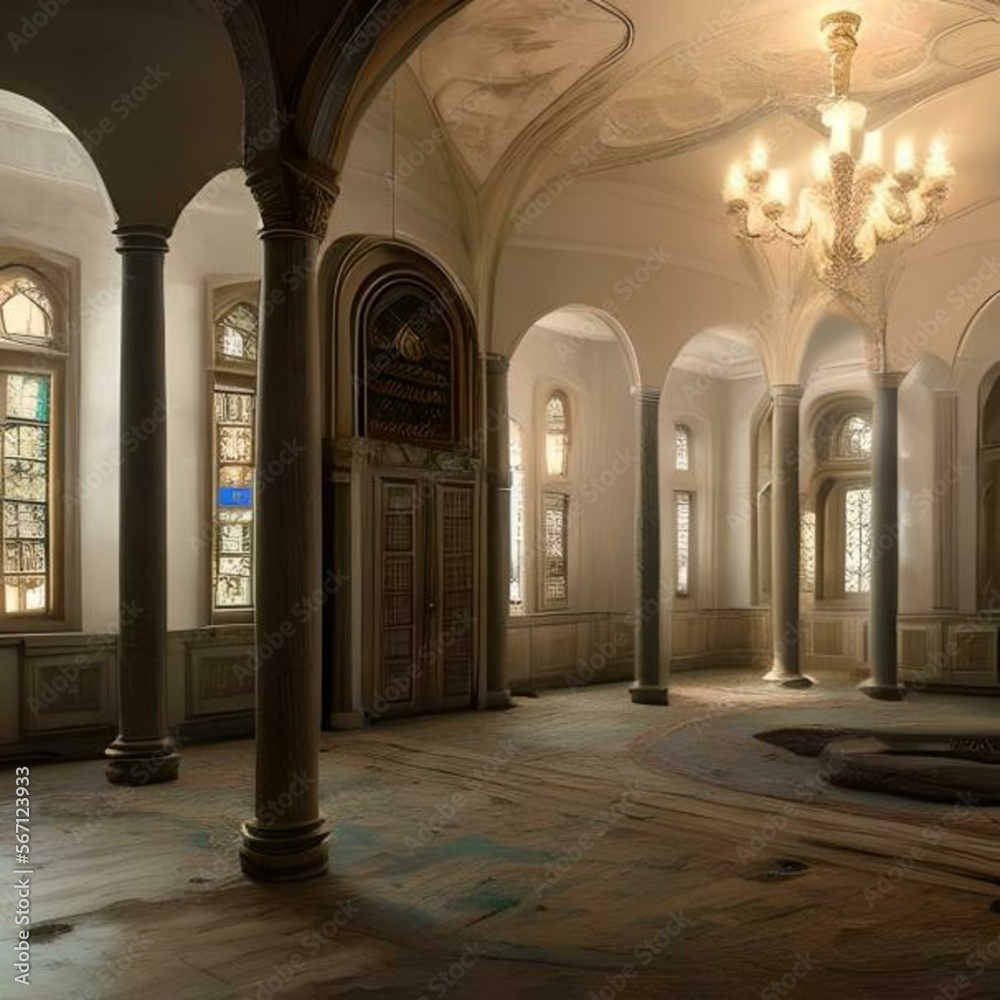 Hall of an abandoned mansion