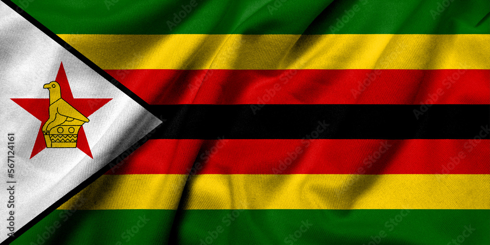 3D Flag of Zimbabwe satin