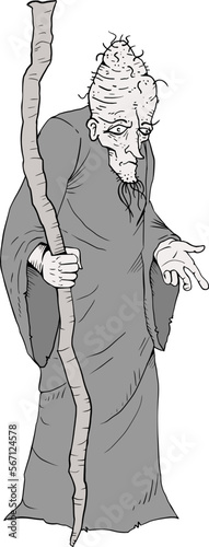 Wise old man cartoon draw