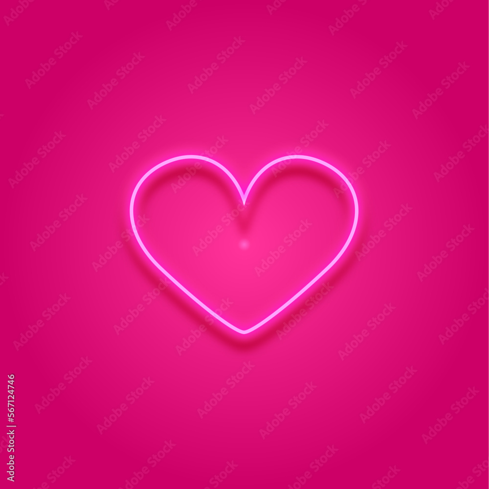 Stylish neon light heart for valentine's day