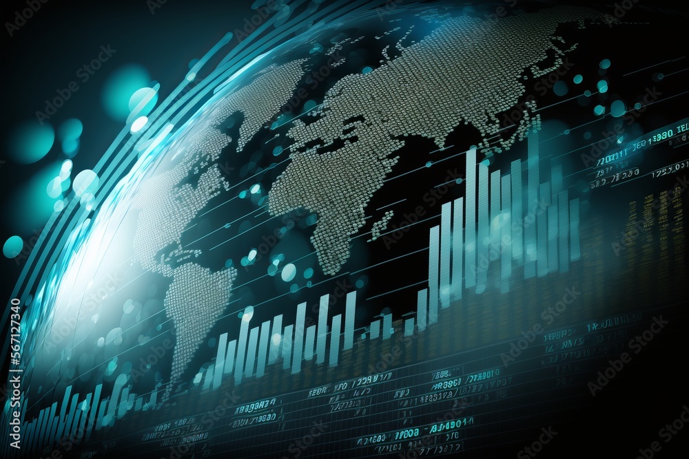 Obraz premium Digital reports of data across the globe