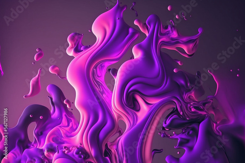 abstract pastel neon purple liquid design made by generative ai