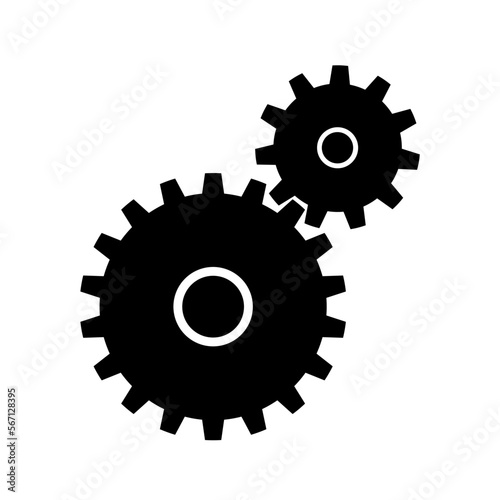 Vector of a pair of cog wheels interacting with each other