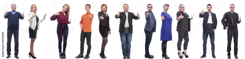 group of business people holding thumb up isolated group of business people holding thumb up isolated