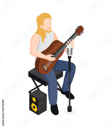 Street Guitar Player Composition