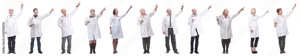 group of doctors in full length isolated on white group of doctors in full length isolated on white