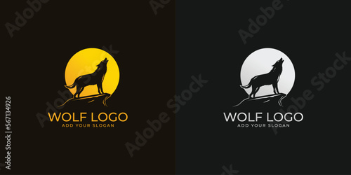 wolf logo design vector symbol graphic idea creative