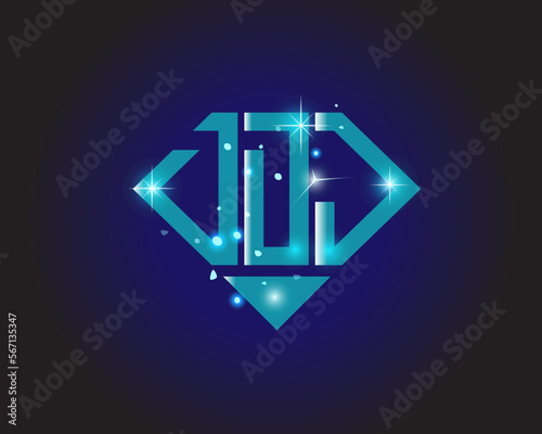 DDJ Logo letter monogram with diamond shape design template.
 photo