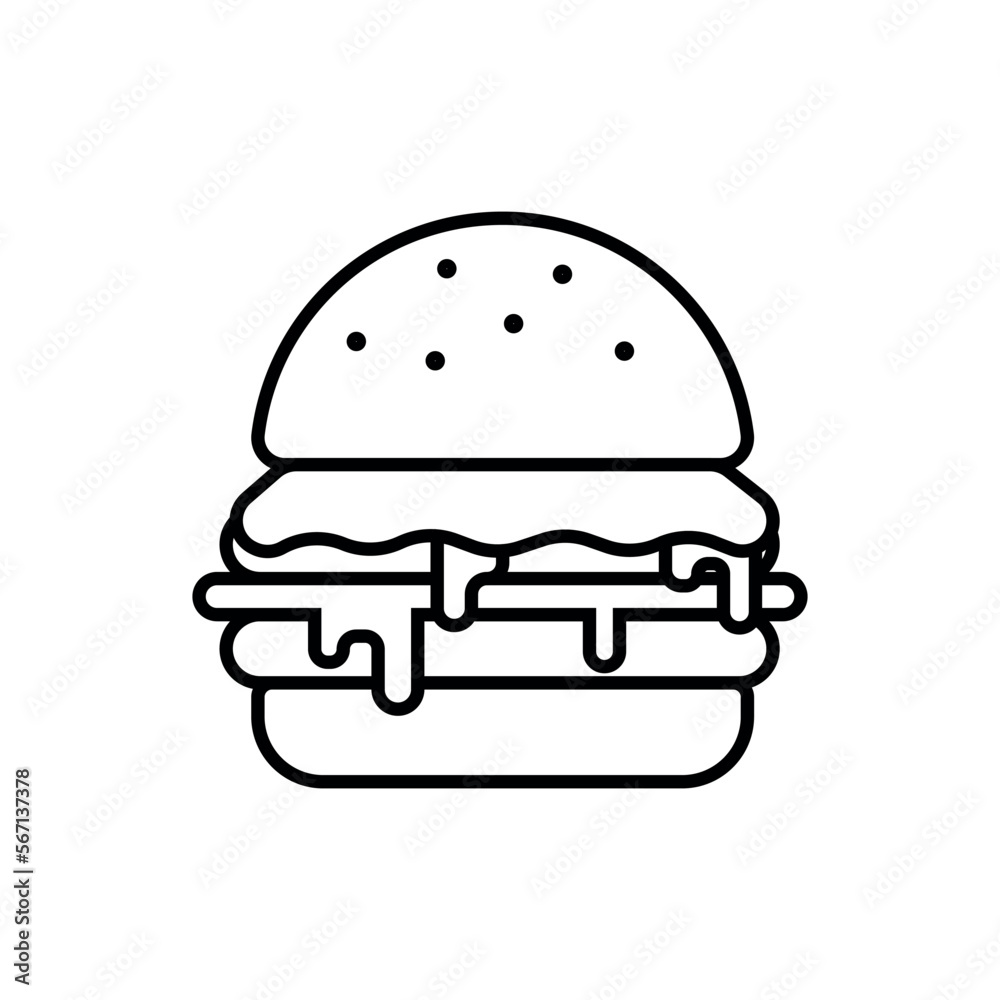 Vector Hamburger icon. Fast food sign. Vector Hamburger icon. Fast food sign.