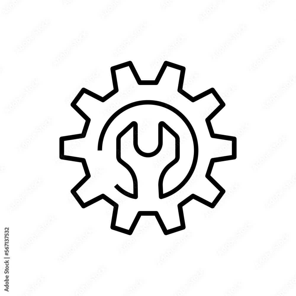 gear wrench symbol. Service tools icon on white background. Vector drawing.
gear wrench symbol. Service tools icon on white background. Vector drawing.