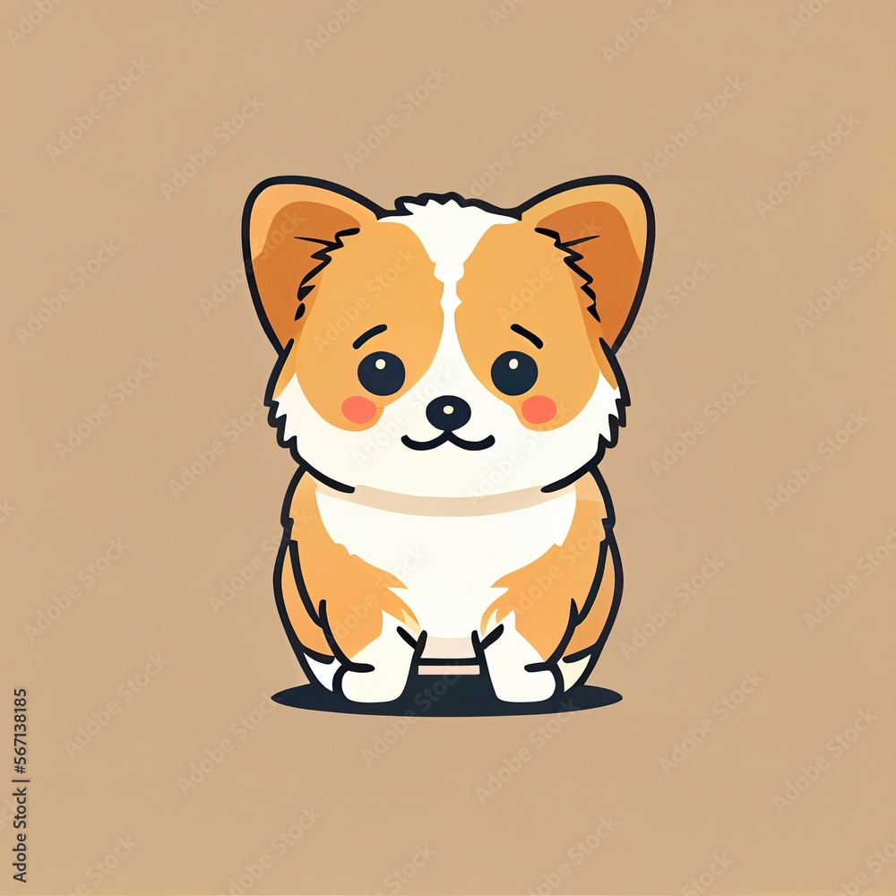 Fototapeta premium Puppy mascot. Generative AI.
