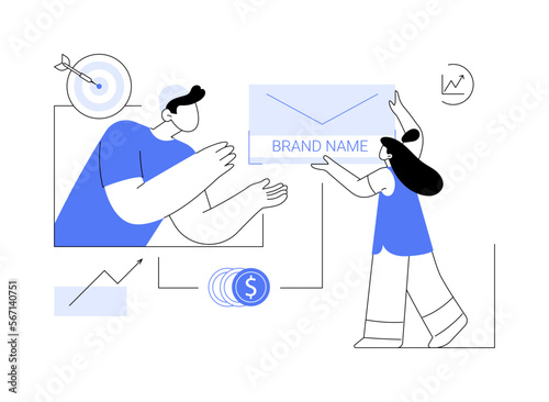 Brand name abstract concept vector illustration.