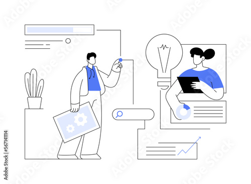 SEO optimization abstract concept vector illustration.