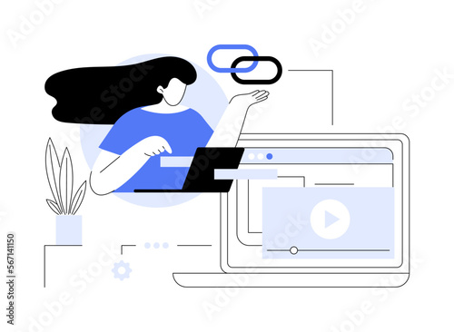 Link building abstract concept vector illustration.