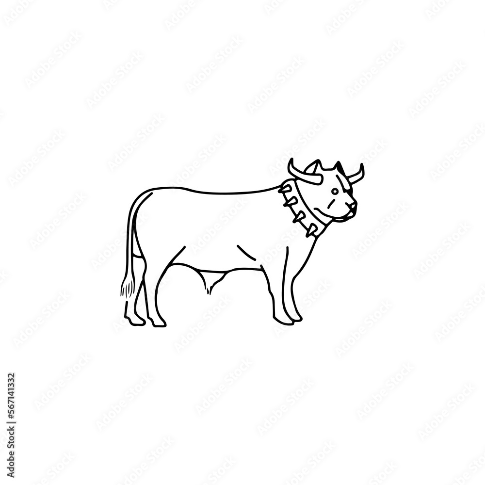 bulldog vector illustration doodle concept