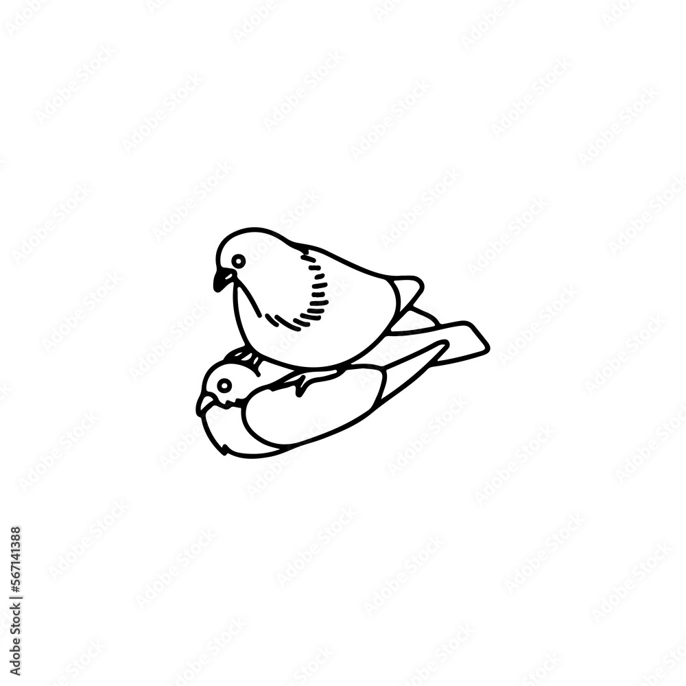 Fototapeta premium concept doodle dove vector illustration