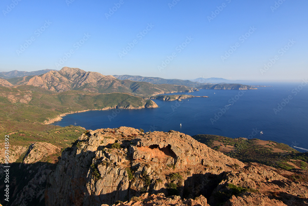Beautiful coastline of the french mediterranean island Corsica