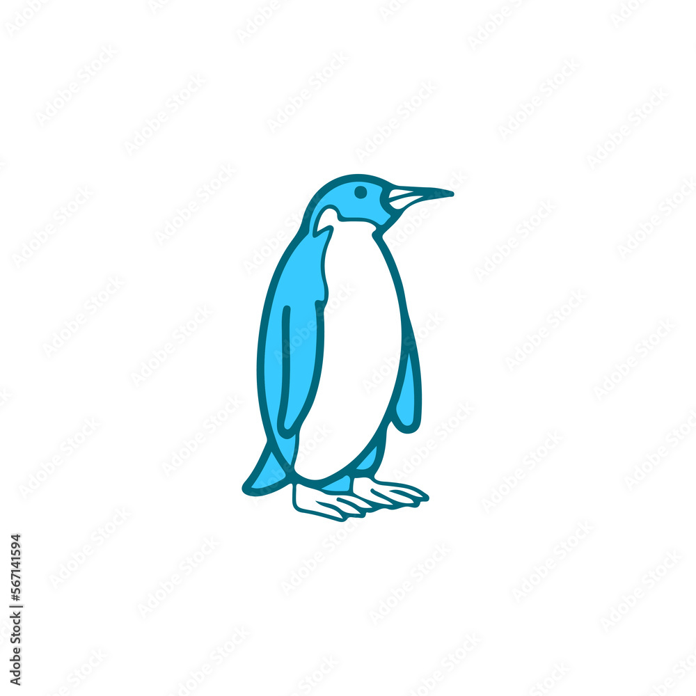 Obraz premium concept blue penguin vector illustration