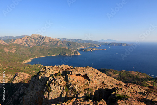 Beautiful coastline of the french mediterranean island Corsica