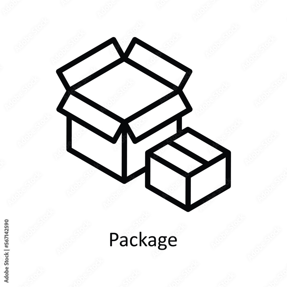 Package Vector Outline icon for your digital or print projects. stock illustration Package Vector Outline icon for your digital or print projects. stock illustration