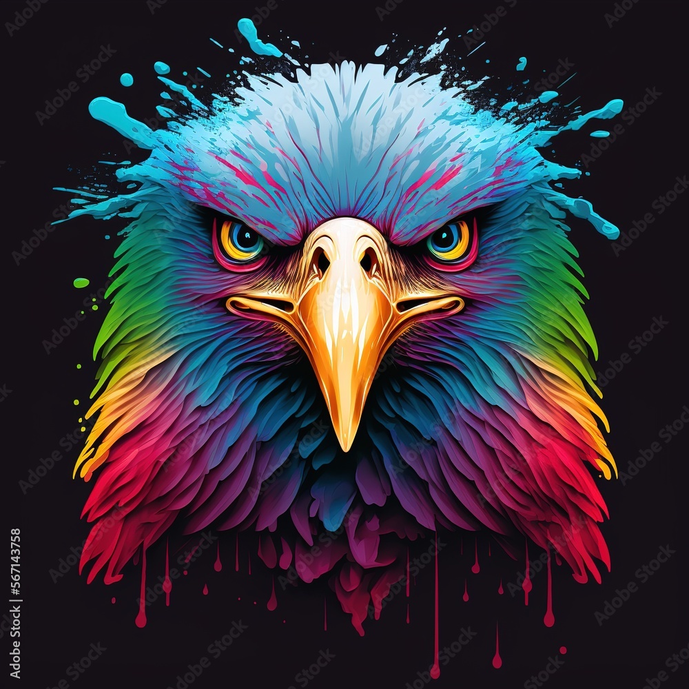Fototapeta premium american eagle color illustration