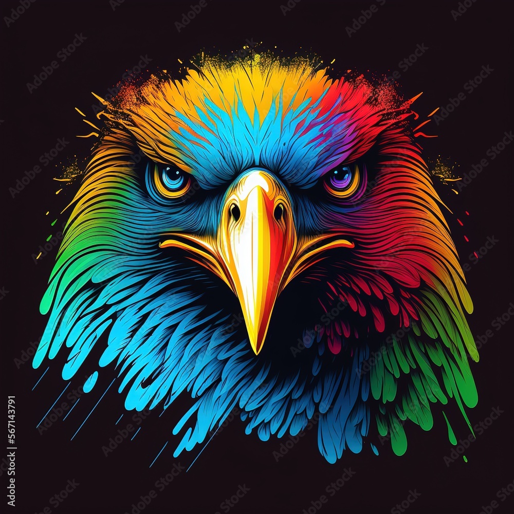 Fototapeta premium american eagle color illustration