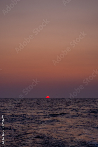 Purple and Red Sunset on the Mediterranean Sea