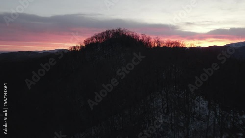 Sunrise Mountain Drone Shot