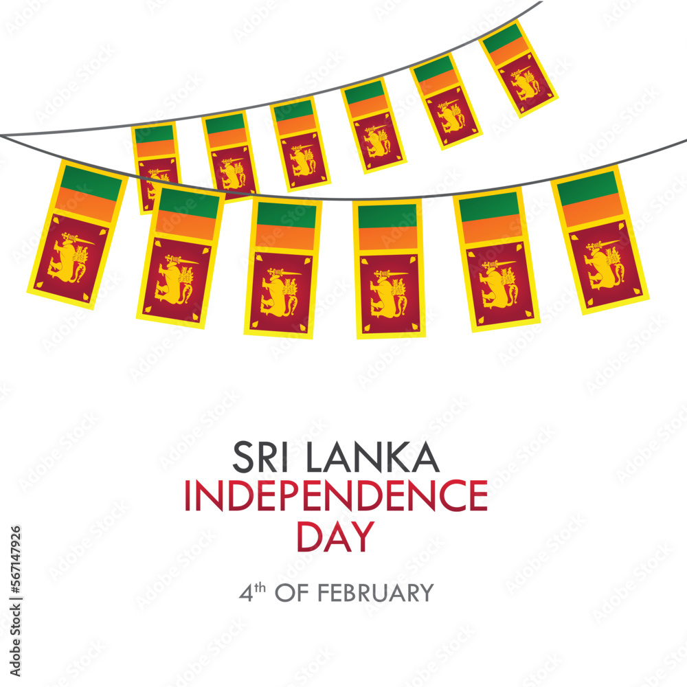 Sri Lanka independence day greeting card, banner