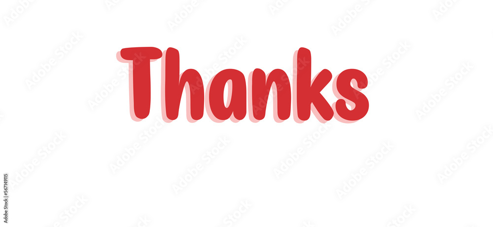 thanks written in english - red and orange color - picture, poster, placard, banner, postcard, card. png