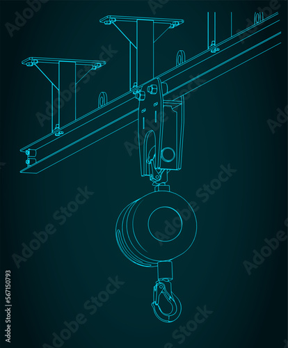 Crane trolley close up