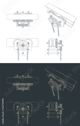 Trolley chain hoist blueprints