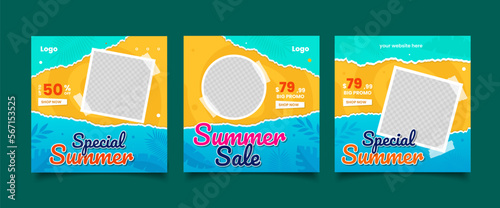 Tropical Summer sale social media post