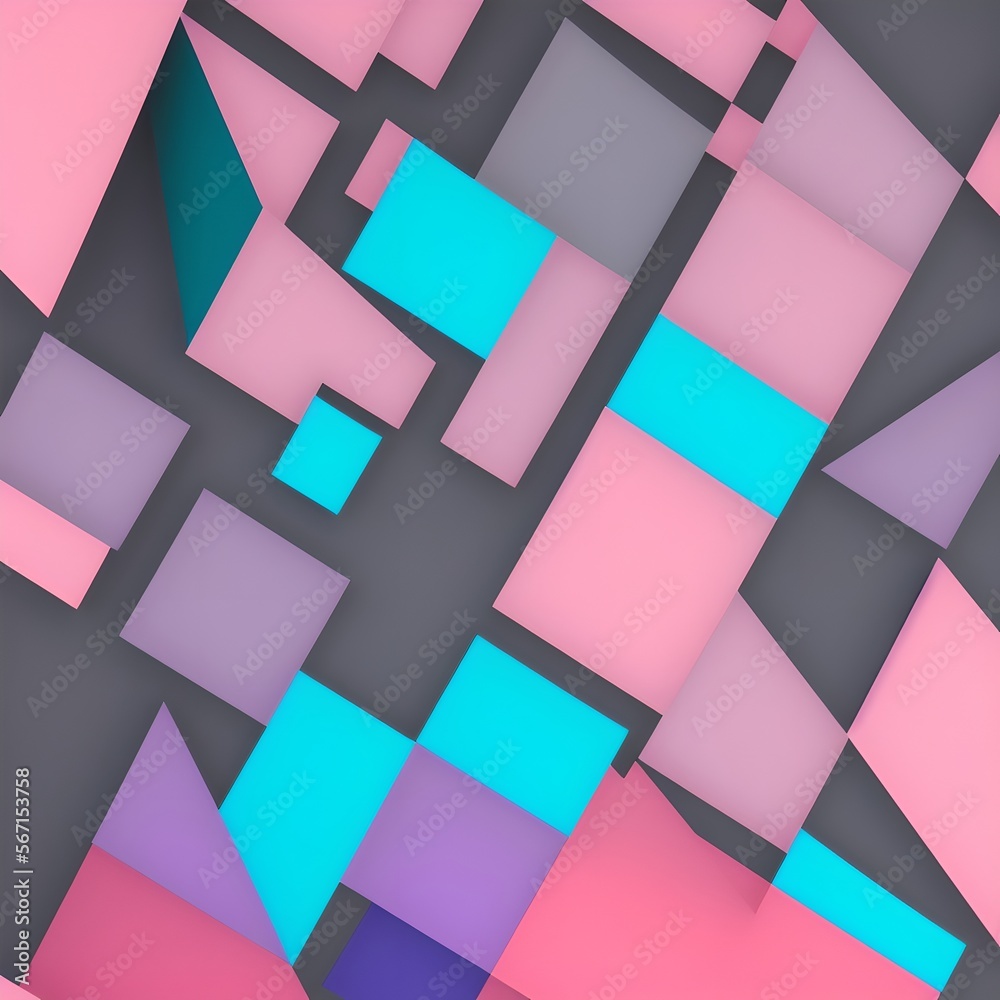 Geometric Low Poly 3D CGI Render Wallpaper Background, AI Generated. 