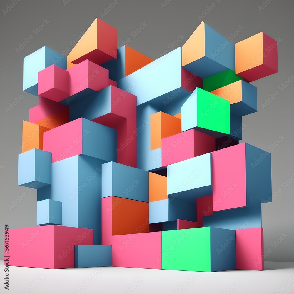 Geometric Low Poly 3D CGI Render Wallpaper Background, AI Generated. 