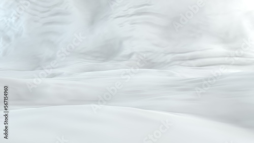 Milk ripple texture. White waves. Cosmetics and food 3d rendering background. Liquid abstract white background © StasySin