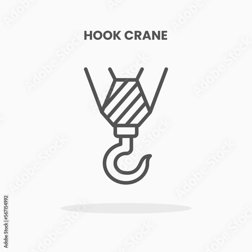 Hook Crane icon vector illustration line style. Great design for web, app and more. Editable Stroke and pixel perfect.
