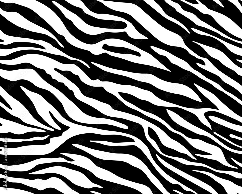 Full Seamless Tiger Zebra Pattern Textile Texture. Vector Background. Black and White Animal Skin for Women Dress Fabric Print. Full Seamless Tiger Zebra Pattern Textile Texture. Vector Background. Black and White Animal Skin for Women Dress Fabric Print.