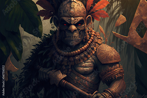 Polynesian Tiki Warrior