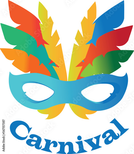 Máscara antifaz de carnaval colorido. Icono vector