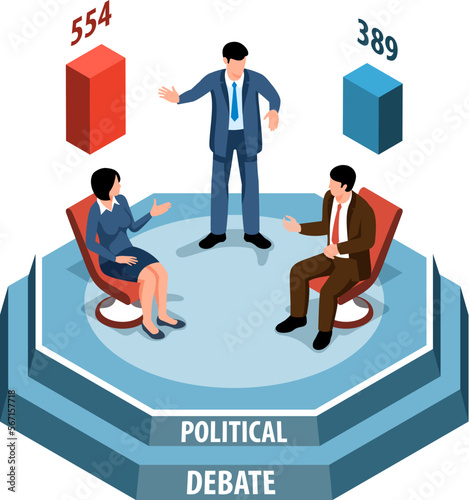 Isometric Political Concept