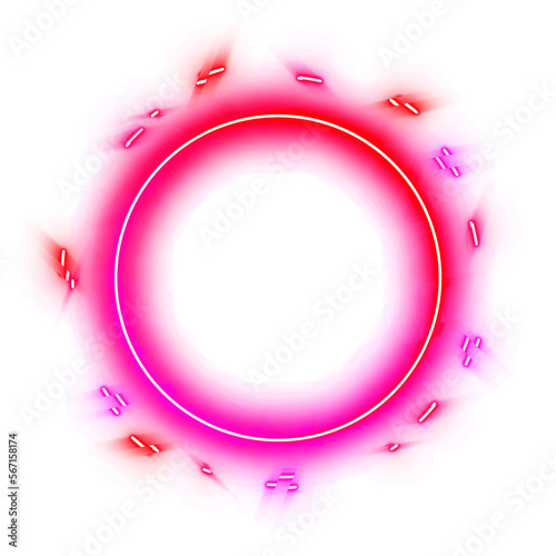 Read Pink Neon Circle Frame