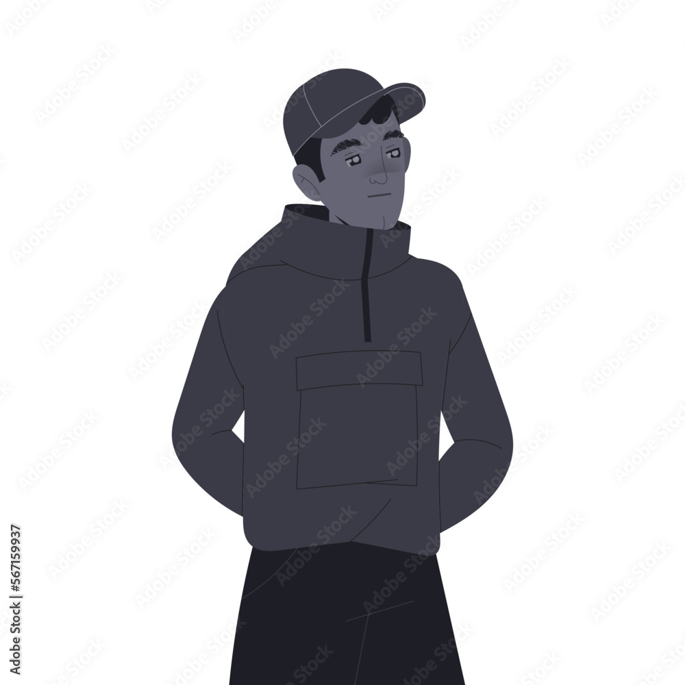 Loneliness with Lonely Man Character Feeling Depression and Sadness Vector Illustration Loneliness with Lonely Man Character Feeling Depression and Sadness Vector Illustration