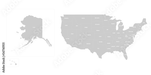 United States of America political map of administrative divisions